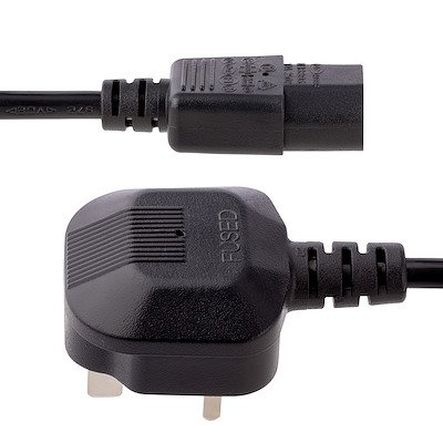 The BS13U-1M-POWER-LEAD UK Computer Power Cord features one BS 1363 plug and one C13 receptacle. It is a suitable replacement cable for worn-out or missing PC power cords.This product is backed for life, including free lifetime 24/5 multi-lingual technical assistance.