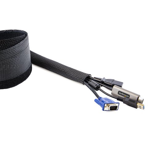 StarTech.com Cable Management Sleeve Wire Wraps Cable Tidy 8STWKSTNCMFLX