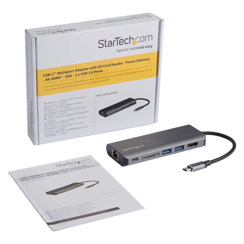 StarTech.com USB C Multiport Adapter 4K HDMI PD USB 8STDKT30CHSDPD