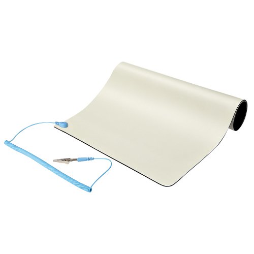 The desktop anti-static mat helps you protect your valuable equipment from the dangers of static electricity which can permanently damage components and render them unusable. This mat covers an area of 12 x 18 in (30 x 46 cm), ideal for manufacturing or repair facilities where electronic parts are in use. It can also be utilized in data centres, or in other any locations that requires ESD protection.Excellent Construction QualityThe anti-static mat complies with the ANSI / ESD S 4.1 surface resistance standard. The mat is composed of two PVC layers with a total thickness of 0.08 in (2 mm). The bottom black layer is textured for surface adhesion. The mat includes a coiled grounding cable which is long enough (6.6 ft / 2 m) to reach the most common grounding points.Easy to Deploy and StoreThe mat is made with a flexible PVC material that allows it to be easily rolled into a tube and used as a portable work surface or for minimalist storage. A convenient snap-on clip enables the grounding wire to be attached or removed with ease. You can easily clean the mat's with an anti-static mat cleaner to keep the ESD performance and protect the work surface.The SM-ANTI-STATIC-MAT is backed for 2-years by StarTech.com, including free lifetime 24/5 multi-lingual technical assistance.