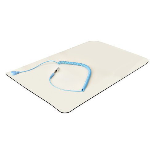 The desktop anti-static mat helps you protect your valuable equipment from the dangers of static electricity which can permanently damage components and render them unusable. This mat covers an area of 12 x 18 in (30 x 46 cm), ideal for manufacturing or repair facilities where electronic parts are in use. It can also be utilized in data centres, or in other any locations that requires ESD protection.Excellent Construction QualityThe anti-static mat complies with the ANSI / ESD S 4.1 surface resistance standard. The mat is composed of two PVC layers with a total thickness of 0.08 in (2 mm). The bottom black layer is textured for surface adhesion. The mat includes a coiled grounding cable which is long enough (6.6 ft / 2 m) to reach the most common grounding points.Easy to Deploy and StoreThe mat is made with a flexible PVC material that allows it to be easily rolled into a tube and used as a portable work surface or for minimalist storage. A convenient snap-on clip enables the grounding wire to be attached or removed with ease. You can easily clean the mat's with an anti-static mat cleaner to keep the ESD performance and protect the work surface.The SM-ANTI-STATIC-MAT is backed for 2-years by StarTech.com, including free lifetime 24/5 multi-lingual technical assistance.