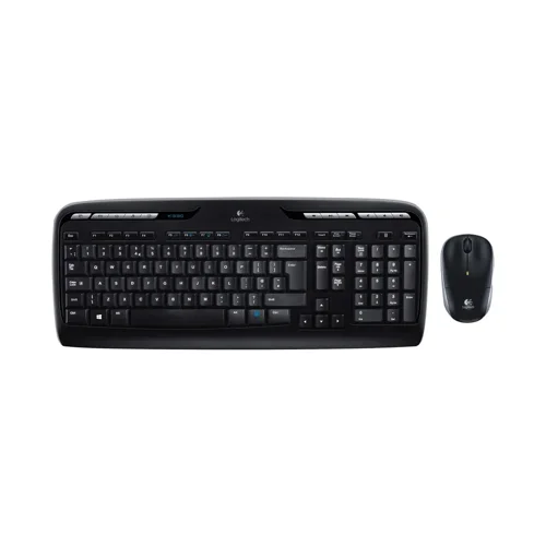 LOG920-00398 | Get great portability with this Logitech MK330 Wireless Keyboard and Mouse Combination, the perfect wireless combination for home or office use. The keyboard allows you to have all your entertainment needs at your fingertips as you can easily skip a song, pause a video or turn up the volume; all from your keyboard with 11 hot keys and 12 F-keys.10 of the keys on the keyboard in this 920-003986 combo are re-programmable with 4 F-keys and 6 hot keys that can be customised to open all your favourite applications, folders or web pages so you can have everything you need at a touch of a button. Get comfortable typing with the low-profile, whisper quiet keys that help to make typing out long documents, emails or essays easier.Getting wireless signals is easy with Logitech's 'Plug and Play' concept, simply plug the wireless receiver into a USB port and you can immediately start using the keyboard and mouse without the need for extra software. The 2.4GHz wireless signal allows you to work from a range of up to 10 metres away from your computer, allowing you to work anywhere.The portable wireless mouse has a sleek and comfortable design to ensure that you get maximum comfort while working and it can be taken with you wherever you go. The Logitech Unifying receiver stays in your laptop and allows you to easily add compatible wireless mice, keyboards or number pads without the hassle of multiple USB receivers.These Logitech products have an extended battery life with the keyboard having a 24 month life and the mouse a 12 month life, so you can go for long periods of time without having to change the batteries; saving you money. 