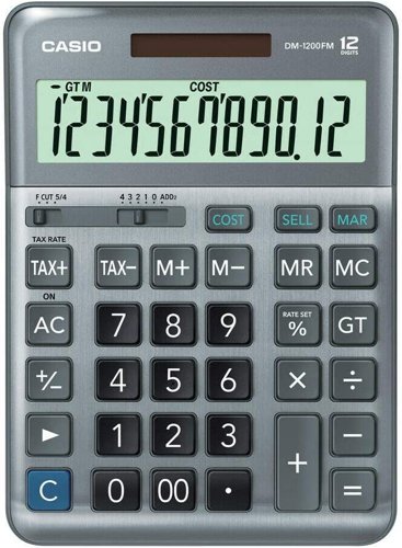 Casio MS-120FM 12 Digit Desk Calculator Grey MS-120FM-WA - CS61543