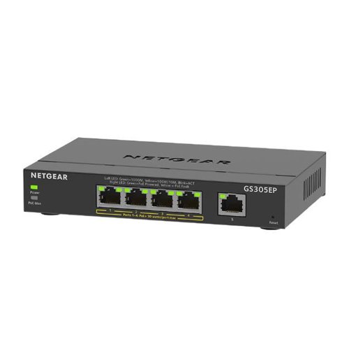 Netgear GS305EP 5 Port Managed L3 Gigabit Power Over Ethernet Network Switch