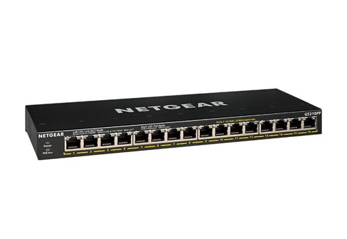 Netgear GS316PP 16 Port Unmanaged Gigabit Power Over Ethernet Network Switch
