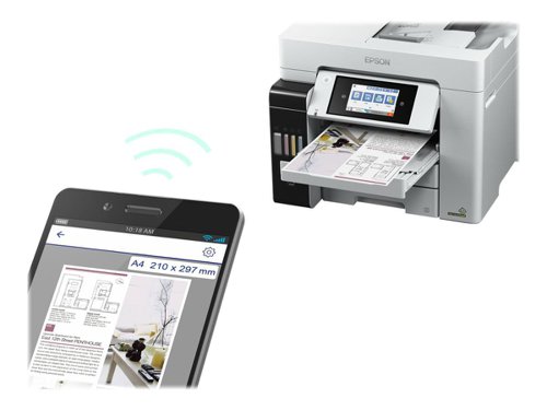 Fast and feature-rich, this multifunction printer delivers superb quality, hassle-free printing at an ultra-low cost. Print, scan, copy and fax with this easy-to-use EcoTank Wi-Fi printer, that delivers an exceptionally low cost-per-page and reduces your energy consumption thanks to Heat-Free PrecisionCore technology. A4 jobs can be accomplished quickly thanks to fast print and scan speeds, whilst two A4 250-sheet front trays, a 50-sheet rear feed, and a 50-sheet A4 ADF ensure there is a high capacity of paper.
