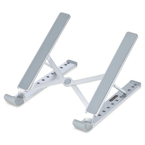 StarTech.com Foldable Portable Height Adjustable Ergonomic Laptop Stand Ventilated Aluminium Frame Supports 22lb 10kg 8STLAPTOPRISERBAR Buy online at Office 5Star or contact us Tel 01594 810081 for assistance