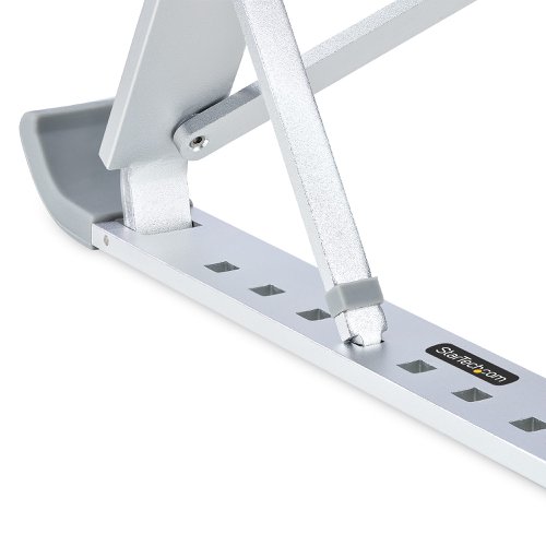 StarTech.com Foldable Portable Height Adjustable Ergonomic Laptop Stand Ventilated Aluminium Frame Supports 22lb 10kg 8STLAPTOPRISERBAR Buy online at Office 5Star or contact us Tel 01594 810081 for assistance
