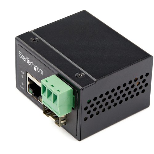StarTech.com Industrial Fibre to Ethernet Media Converter - 100Mbps SFP to RJ45 Cat6 External Computer Cables 8STIMC100MSFP