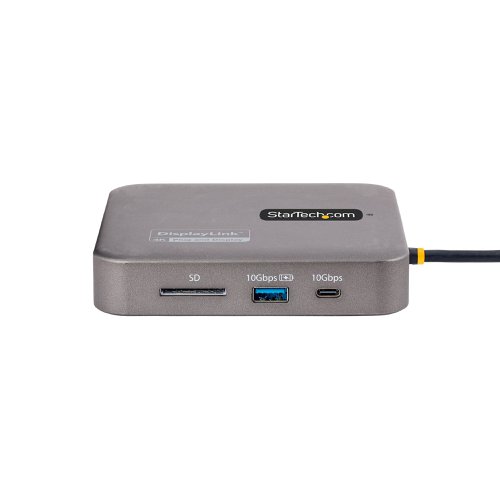 8ST102BUSBCMULTIP | This USB-C Mini Dock / Multiport Adapter supports up to dual 4K 60Hz HDMI 2.0 converting your Dell XPS, MacBook or other USB-C laptop or tablet into a workstation, anywhere you go. The USB Type-C™ Multiport Adapter features 2x HDMI video outputs, a 2-Port USB 3.2 Gen 2 (10 Gbps) Hub (1x USB-A with B.C 1.2 charging, and 1x USB-C), an SD card reader, and Gigabit Ethernet. The adapter connects to your host computer's USB-C, USB4, or Thunderbolt 3/4™ port. Charge your host laptop and any attached USB peripherals by connecting the host laptop's power supply to the dedicated USB Power Delivery (PD) 3.0 port. The Multiport Adapter features an extra-long attached 22-inch (55 cm) host cable - for an extended reach, to offer more set up flexibility.