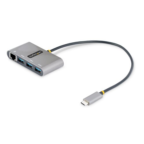 StarTech.com 3-Port USB-C Hub with Ethernet - 3x USB-A Gigabit Ethernet USB 3.0 5Gbps Bus-Powered