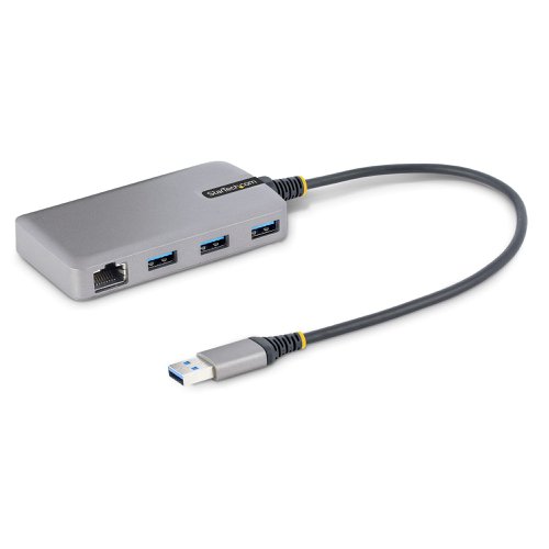 StarTech.com 3-Port USB Hub with Ethernet - 3x USB-A Ports - Gigabit Ethernet RJ45