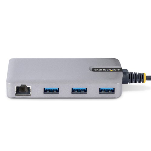 StarTech.com 3-Port USB Hub with Ethernet - 3x USB-A Ports - Gigabit Ethernet RJ45 USB Hubs 8ST5G3AGBBUSBAHUB