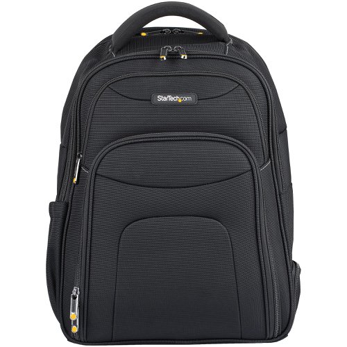 8STNTBKBAG173 | 17.3” Laptop BackpackThis laptop backpack is designed and built with IT Professionals & Technicians in mind. For short or long-distance commutes, this travel-friendly IT backpack can carry your 17.3” laptop and tablet with you wherever you go. Equipped with an accessories case that can be easily removed and fits all of your IT accessories, including your laptop charger, display adapters, wireless mouse, tools, measurement instruments, and more. The laptop bag and accessory case are constructed of heavy-duty ballistic nylon to keep your items secure.Removable Case for IT AccessoriesThe removable travel accessories pouch (10.5in x 5.25in x 3in) is stored in its own compartment and was designed to be easily accessed using the lower side pocket of the backpack to avoid searching through or displacing other items. The hook and loop dividers can be adjusted or removed to suit your needs, and the bungee grid is perfect for storing smaller IT accessories and cables. With the case removed, the main compartment can be expanded to offer more room for any other essentials required for a short or long-term trip.Ergonomic and Travel FriendlyThe computer bag features breathable ergonomic padding to help relieve strain and maximize comfort. It is designed for short distance (i.e. daily commuting) and long-distance travel (i.e. tradeshows and customer visits). The laptop bag features adjustable shoulder straps and a handle that is easy to grip. The laptop backpack meets most airline and TSA carry-on requirements and allows you to bundle your travel bags and rolling luggage using the integrated trolley sleeve.Thoughtful DesignThere are a variety of practical pockets, including a velvet-lined pocket to store sensitive items, a pocket for water bottles, and a pocket on the shoulder strap (to keep your phone, passport, or work badge easily accessible), among others.This notebook backpack is backed by a StarTech.com limited lifetime warranty, and free lifetime technical support.