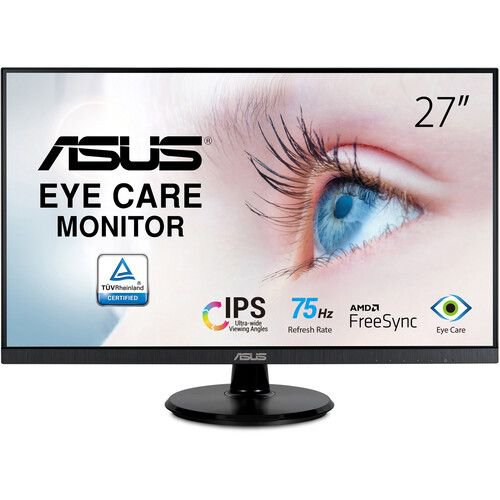 ASUS VA27DQ 27 Inch 1920 x 1080 Pixels Full HD Resolution IPS Panel Adaptive Sync DisplayPort HDMI VGA LED Monitor