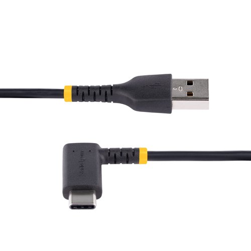 StarTech.com 30cm USB A to Right Angle USB C Heavy Duty Fast Charging Cable