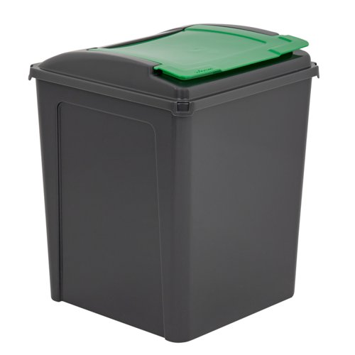 Wham Recycle It Waste Bin 50 Litre with Green Lid