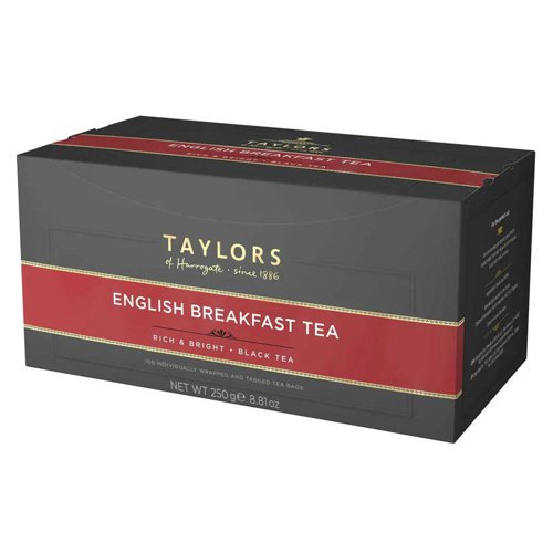 Taylors English Breakfast Tea Envelopes (Pack 100) - 2650RW 39610NT Buy online at Office 5Star or contact us Tel 01594 810081 for assistance