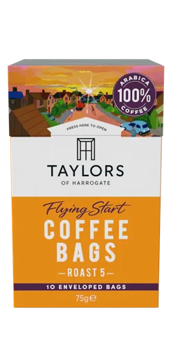 Wake up and conquer the morning! This heroic dark roast kick-starts your day with rousing flavours of dark chocolate and hazelnut.Our clever individually-wrapped bags brew right in your cup, for proper coffee with no fuss. We're an independent family tea and coffee company from Harrogate in Yorkshire.We have strong family values, like a love for fairness, quality, creativity and the importance of treating people with respect. All of the tea and coffee we buy comes from independently certified farms and co-operatives.