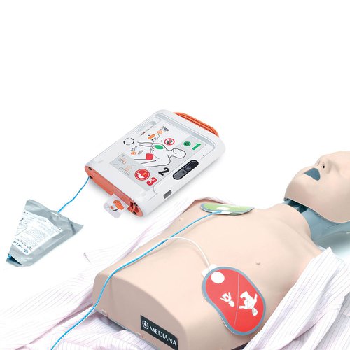 HS57924 | The A16 AED (Automated External Defibrillator) from Mediana is available as a fully-automatic option with 3 pre-loaded languages, English, Welsh and Polish. It has the ability to change from adult to child mode at the touch of a button as well as being rated to IP55. It is ideal for use in a variety of locations and environments such as workplaces, schools or for public use. The unit has also been drop tested to 0.75m on all 6 sides, proving its robustness.