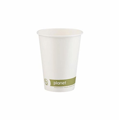 Planet 12oz Single Wall Plastic-Free Cups Hot Drink (Pack of 50) PFHCSW12