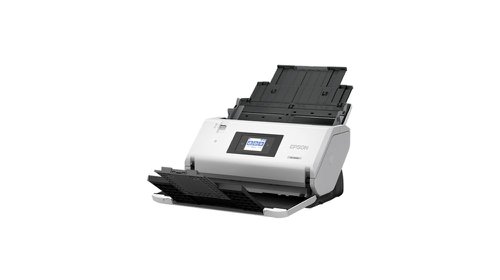 8EPB11B256401BY | The WorkForce DS-30000 is Epson's first compact A3 desktop scanner. Designed for busy office environments, it features a high-capacity feeder, wide media scanning capabilities and a touchscreen front panel that puts users in control to scan up to 30,000 pages per day