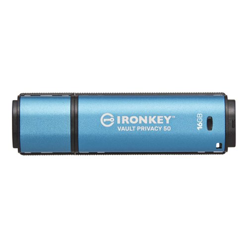 Kingston Technology IronKey Vault Privacy 50 16GB USB Type-A 3.2 Gen 1 Flash Drive Blue
