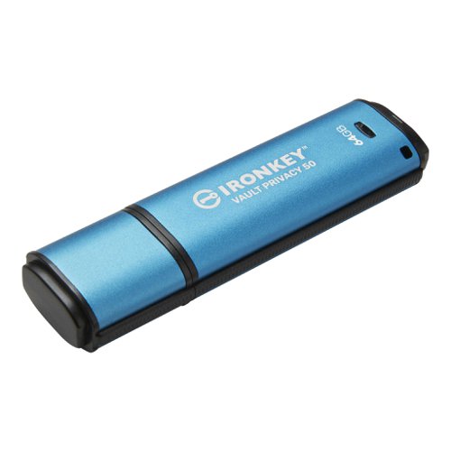 Kingston Ironkey Vault Privacy 50 Encrypted USB 64GB Flash Drive IKVP50/64GB KIN32916 Buy online at Office 5Star or contact us Tel 01594 810081 for assistance