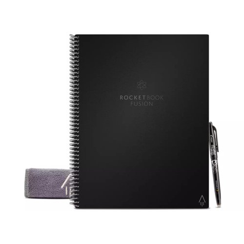 Rocketbook Fusion Letter A4 Reusable Smart Notebook 42 Multi-Format Style Pages Black 505467