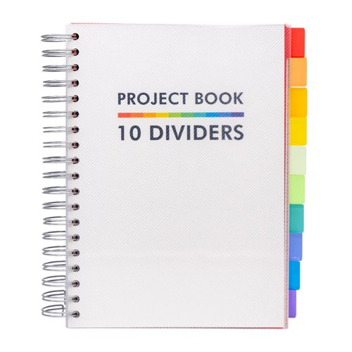 Pukka Pads Project Book With 10 Dividers B5 181 x 257mm 400 Perforated Pages Ruled White  - 9603-PB