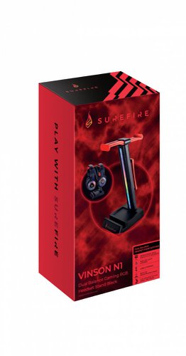SureFire Vinson N1 Dual Balance Gaming RGB Headset Stand Black 48845 - SUF48845