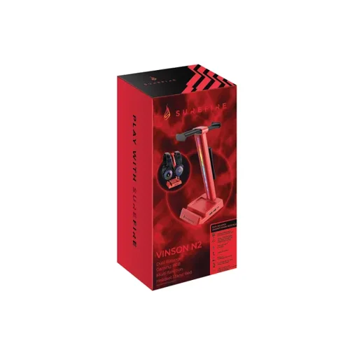 SureFire Vinson N2 RGB Gaming Headset Stand with USB Hub Red 48848 Headsets & Microphones SUF48848