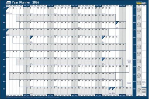 Sasco Year Planner 2024 Mounted 915W x 610H mm - 2410214