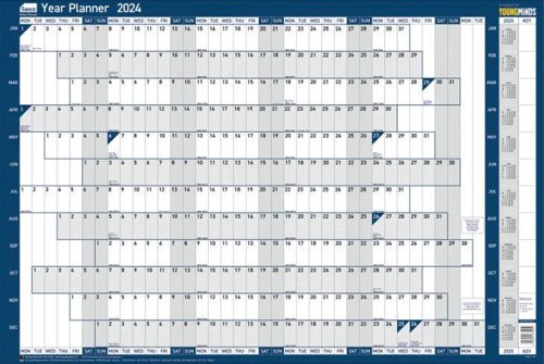 Sasco Year Planner 2024 Unmounted 915W x 610H mm - 2410215