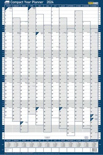 Sasco Year Planner 2024 Compact Portrait Unmounted 610W x 405H mm - 2410221