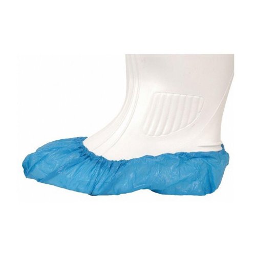 Disposable Overshoes 16 Inch (41cm) Polythene Blue (Pack 100) 0801609OP