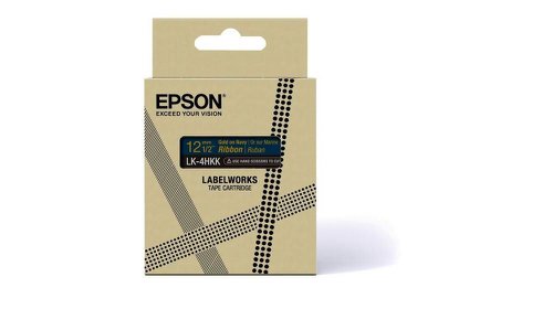 Epson LK-4HKK Gold on Navy Tape Satin Ribbon Label Cartridge 12mm x5m - C53S654002