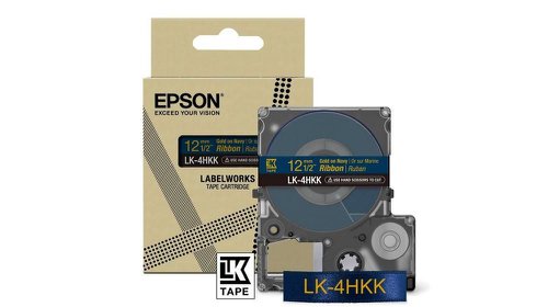 EPC53S654002 - Epson LK-4HKK Gold on Navy Tape Satin Ribbon Label Cartridge 12mm x5m - C53S654002