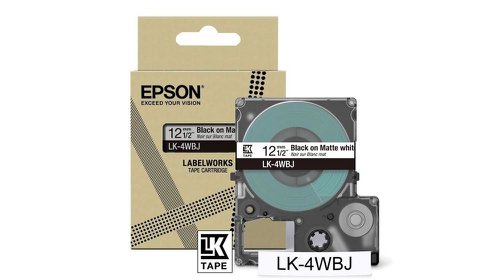 Epson LK-4WBJ Black on Matte White Tape Cartridge 12mm - C53S672062