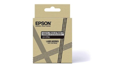 EPC53S672066 - Epson LK-5TBJ Black on Matte Clear Tape Cartridge 18mm - C53S672066