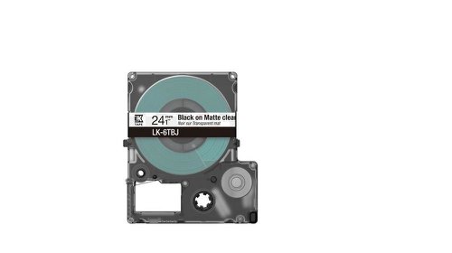 Epson LK-6TBJ Black on Matte Clear Tape Cartridge 24mm - C53S672067
