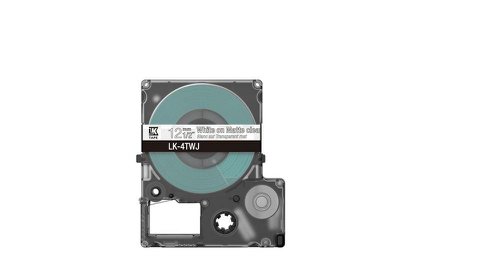 EPC53S672068 - Epson LK-4TWJ White on Matte Clear Tape Cartridge 12mm - C53S672068