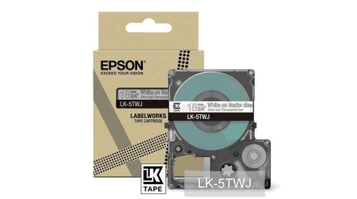 EPC53S672069 - Epson LK-5TWJ White on Matte Clear Tape Cartridge 18mm - C53S672069