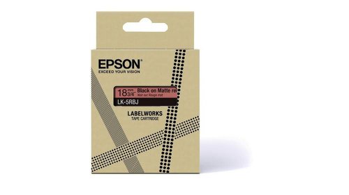 EPC53S672072 - Epson LK-5RBJ Black on Matte Red Tape Cartridge 18mm - C53S672072