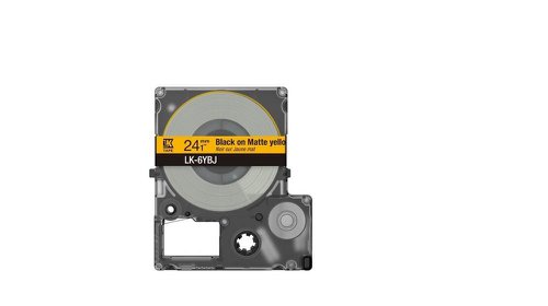 EPC53S672076 - Epson LK-6YBJ Black on Matte Yellow Tape Cartridge 24mm - C53S672076