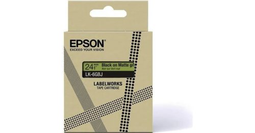 EPC53S672078 - Epson LK-5GBJ Black on Matte GreenTape Cartridge 18mm - C53S672078