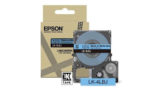 EPC53S672080 - Epson LK-4LBJ Black on Matte Blue Tape Cartridge 12mm - C53S672080