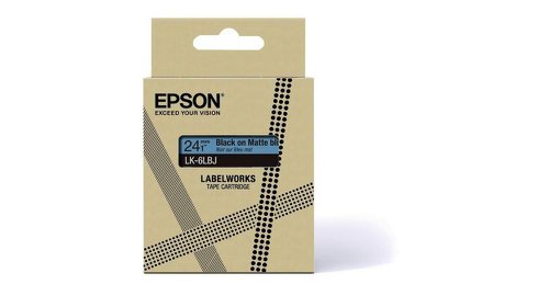 Epson LK-6LBJ Black on Matte Blue Tape Cartridge 24mm - C53S672082