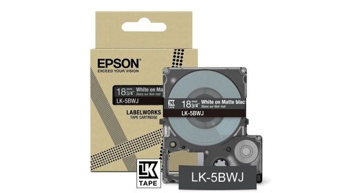 Epson LK-5BWJ White on Matte Black Tape Cartridge 18mm - C53S672083