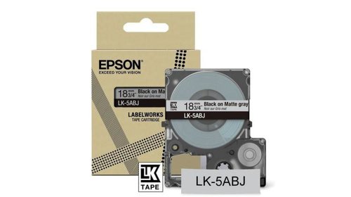 EPC53S672087 - Epson LK-5ABJ Black on Matte Light Gray Tape Cartridge 18mm - C53S672087